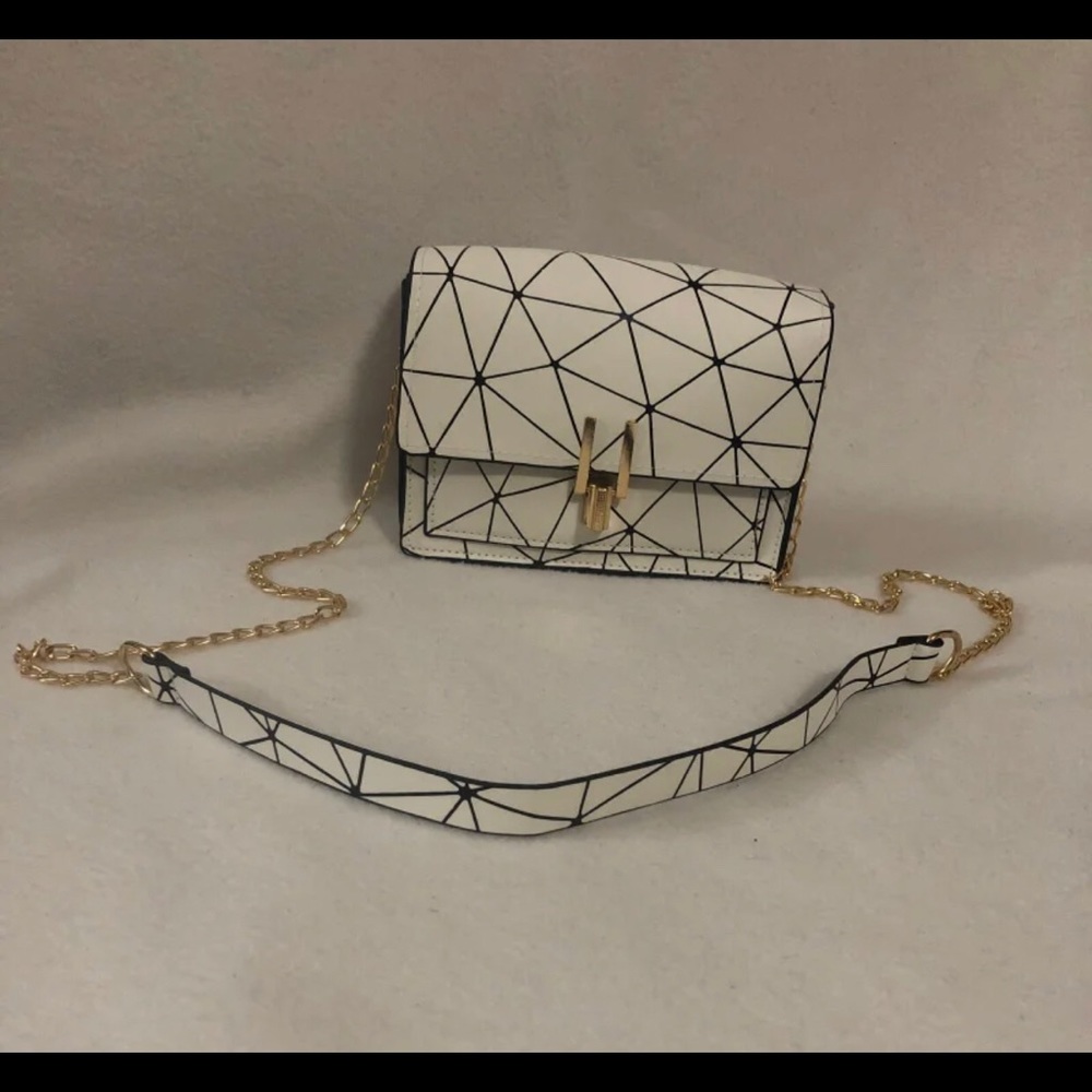 Abstract white small crossbody bag